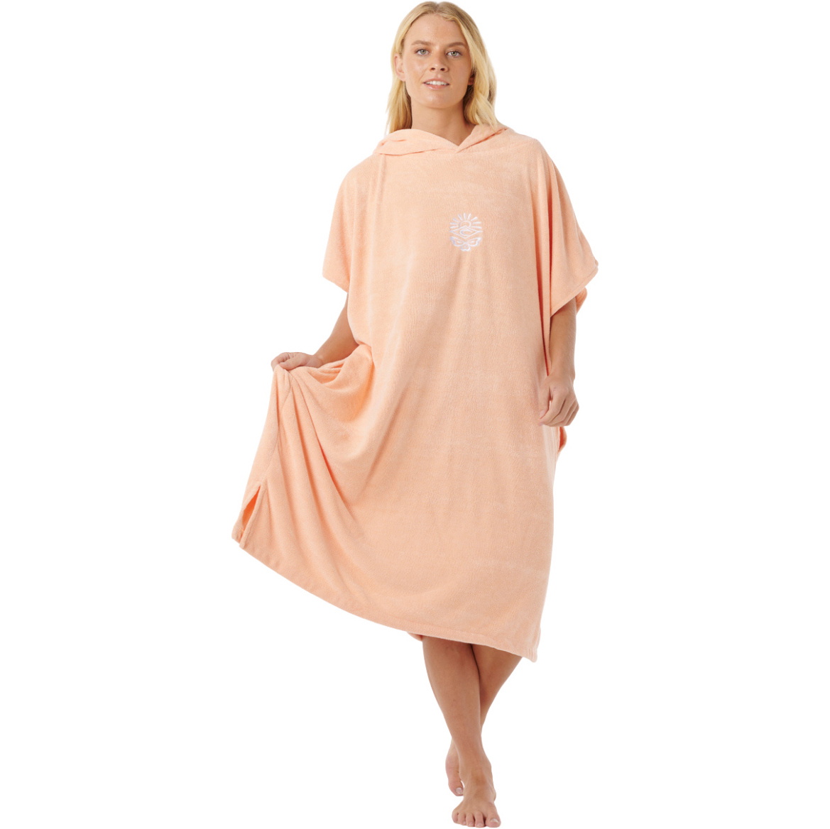 2026 Rip Curl Dame Classic Surf Håndklæde Med Hætte 00ZWTO - Bright Peach